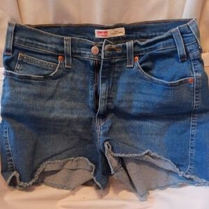 Signature by Levi Strauss Women's High Rise Denim Shorts - Blue